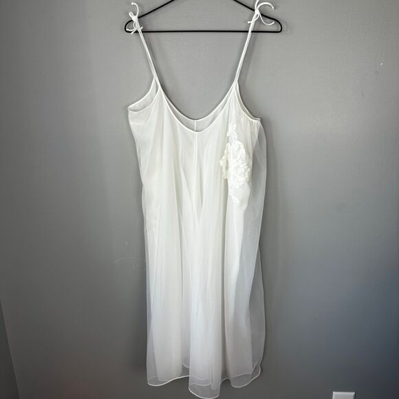 Vintage Vanity Fair Peignoir Set Night Gown Womens XS Nylon Ivory Bridal - Picture 3 of 9